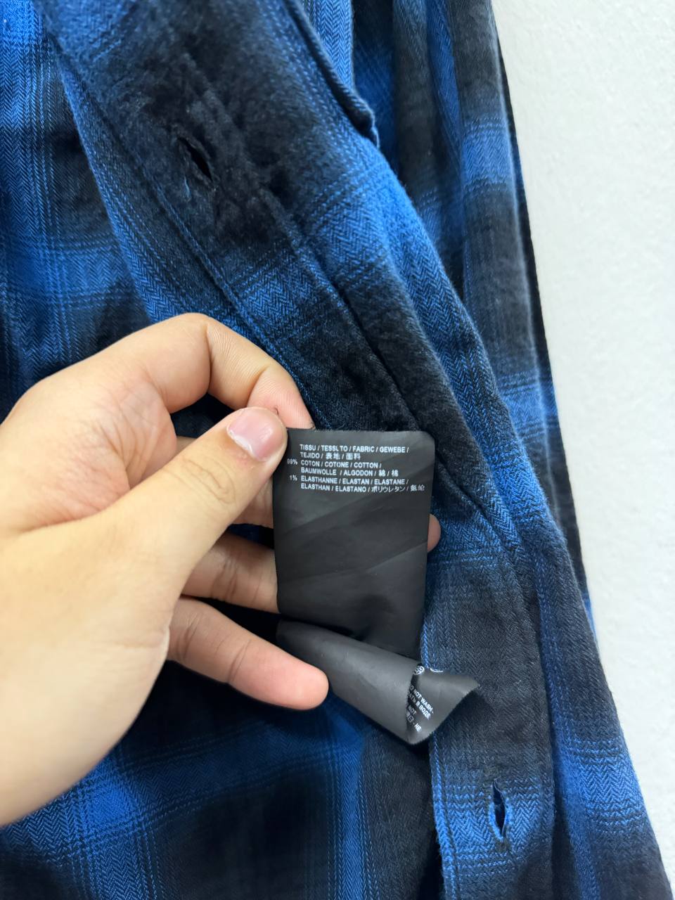 AW16 Saint Laurent Paris Electric Blue Shadow Flannel