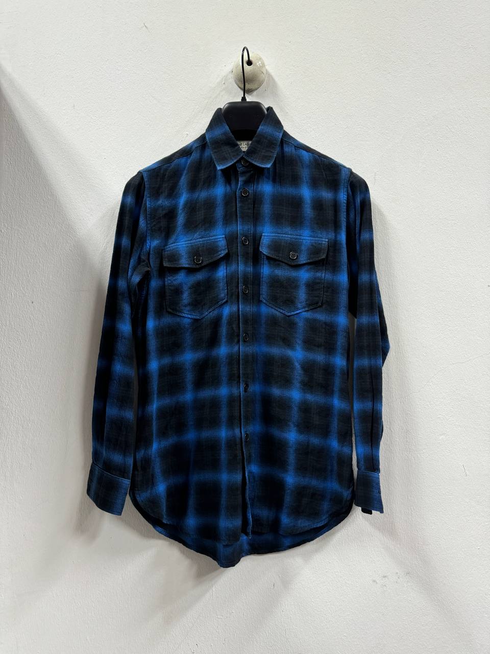 AW16 Saint Laurent Paris Electric Blue Shadow Flannel