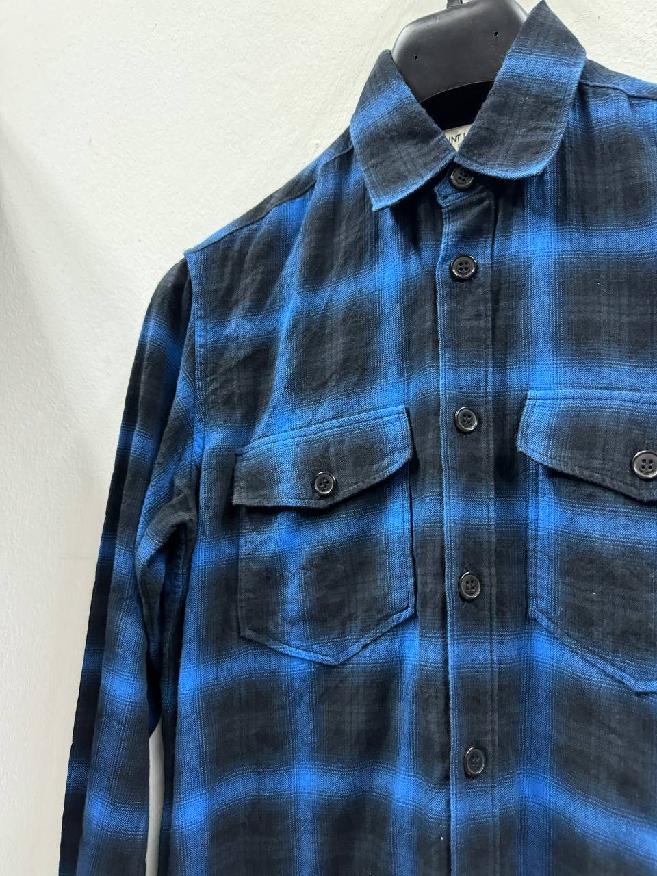 AW16 Saint Laurent Paris Electric Blue Shadow Flannel