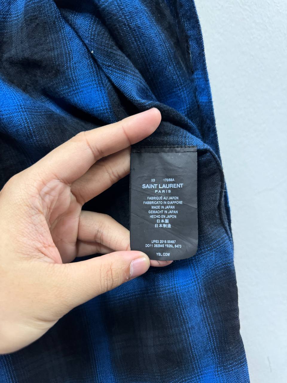 AW16 Saint Laurent Paris Electric Blue Shadow Flannel