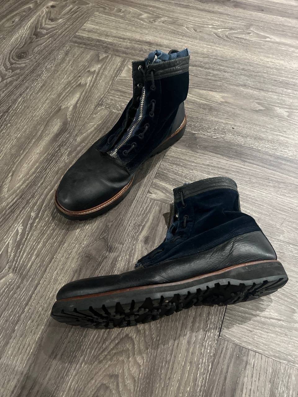 AW12 Undercover “Psycho Color” Military Front Zip Boots
