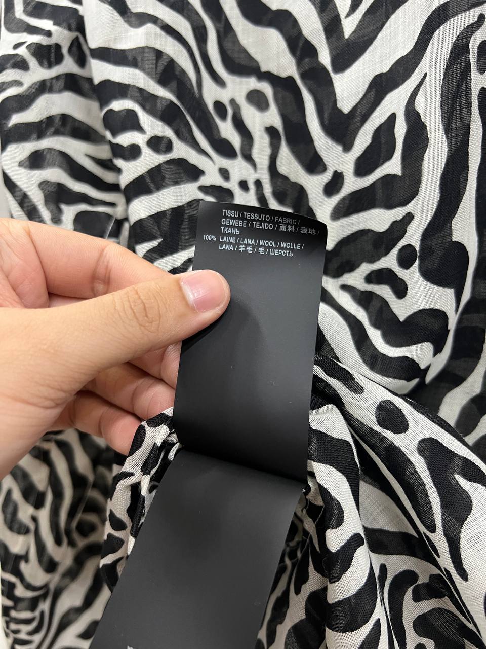 SS20 Saint Laurent Paris Zebra Print Sheer Wool Shirt
