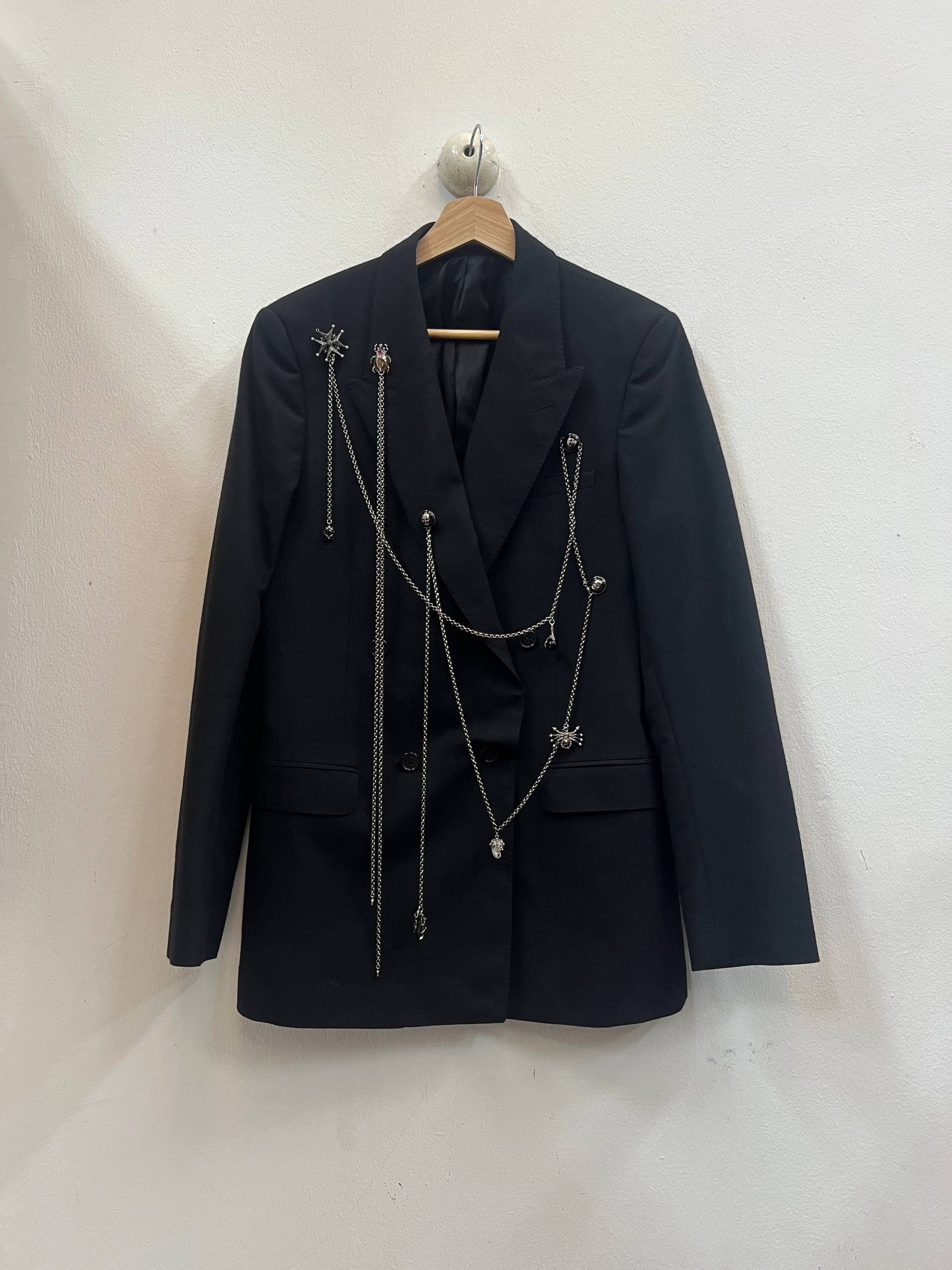 K*i様 Alexander McQueen chain tailored ja AW16 Alexander McQueen Chain Embellished Wool Blazer – Upstairs