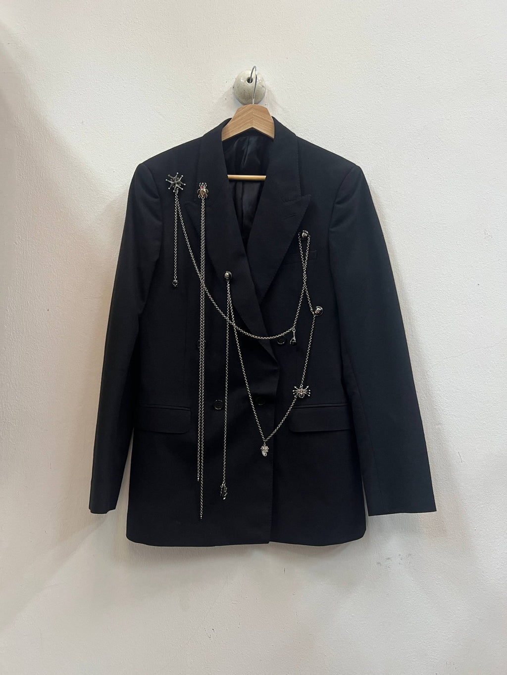 AW16 Alexander McQueen Chain Embellished Wool Blazer
