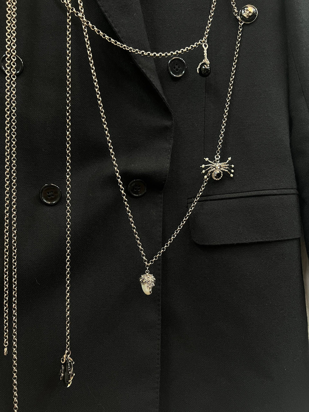 AW16 Alexander McQueen Chain Embellished Wool Blazer