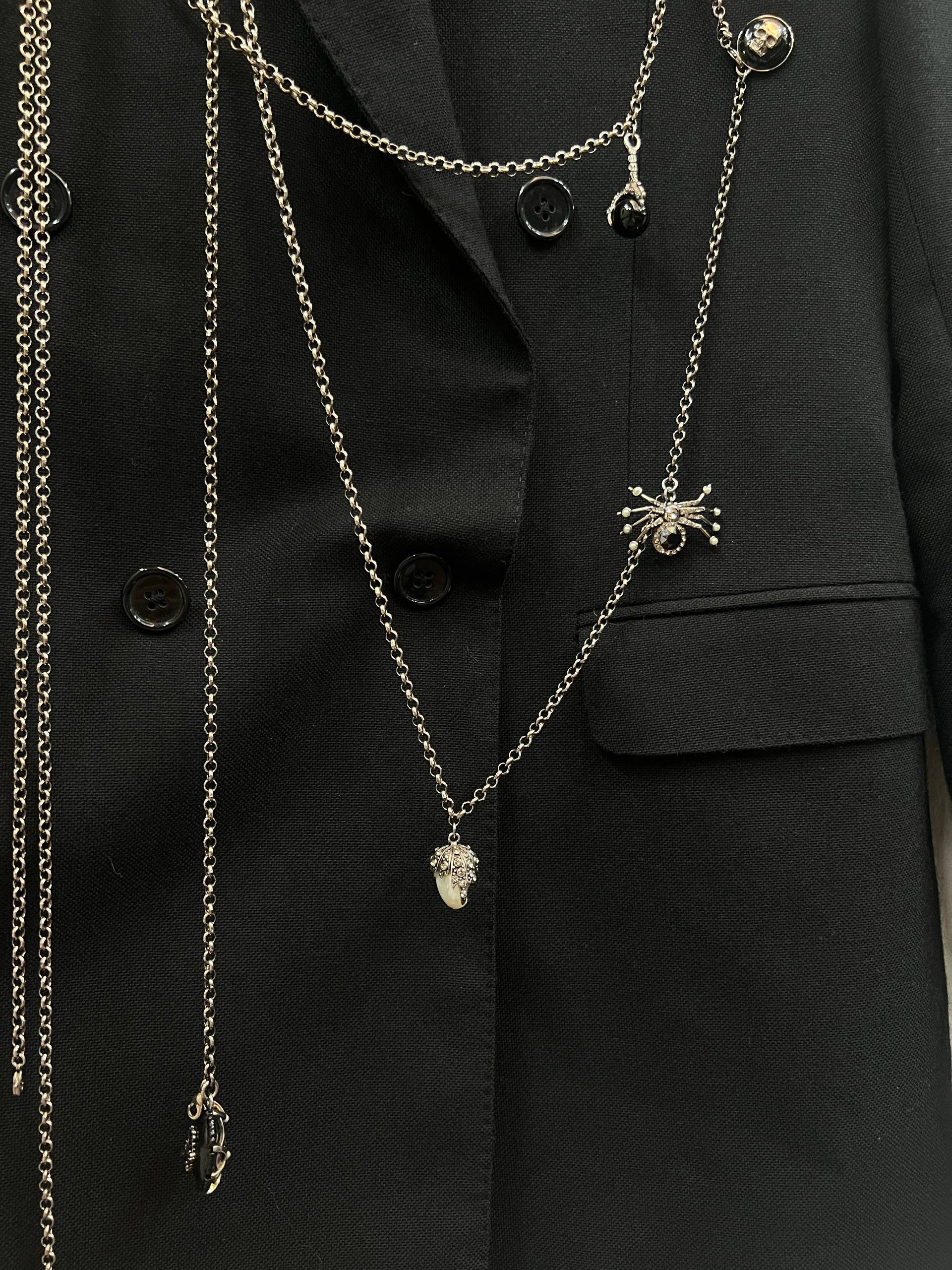 AW16 Alexander McQueen Chain Embellished Wool Blazer