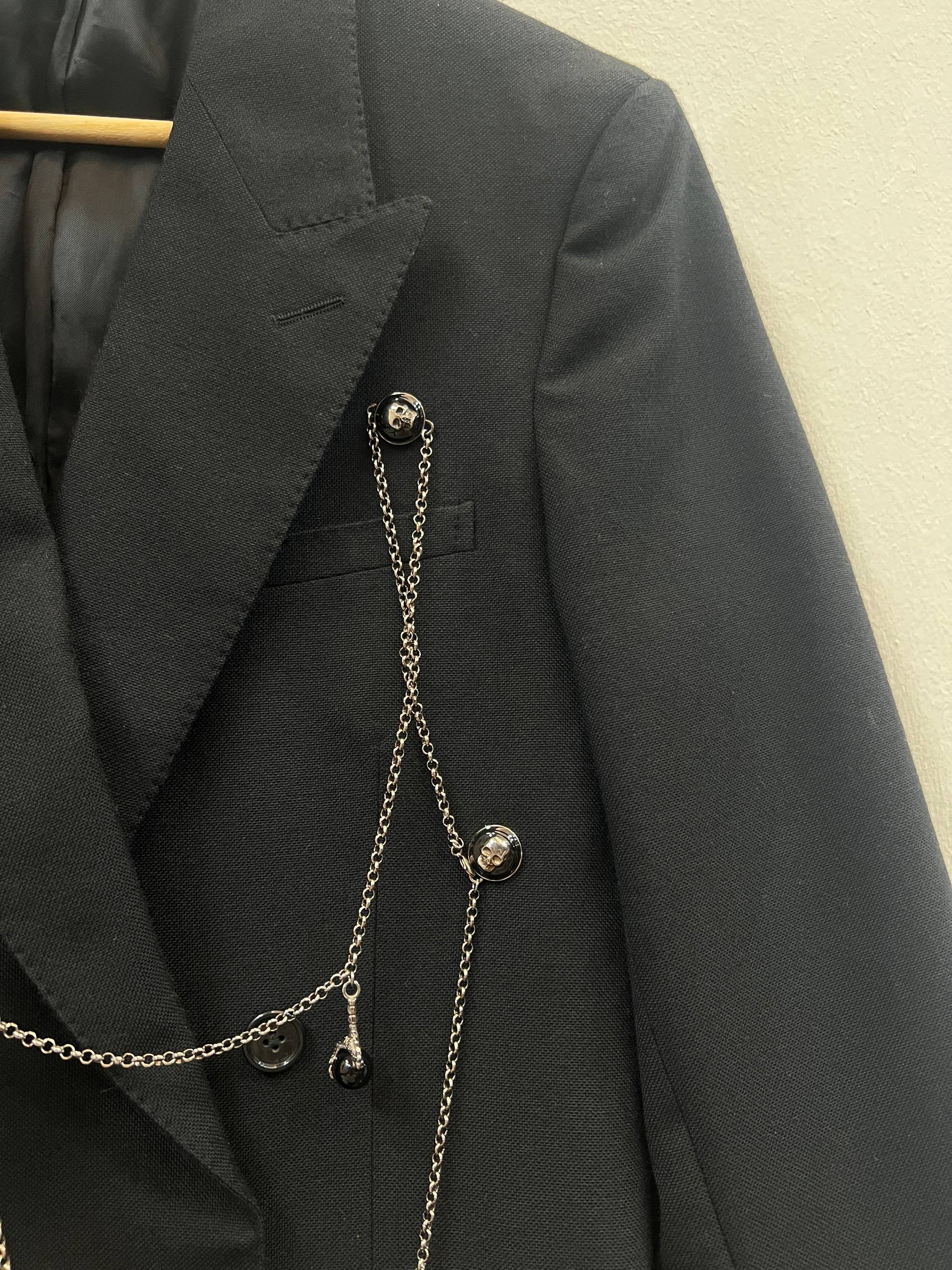 AW16 Alexander McQueen Chain Embellished Wool Blazer