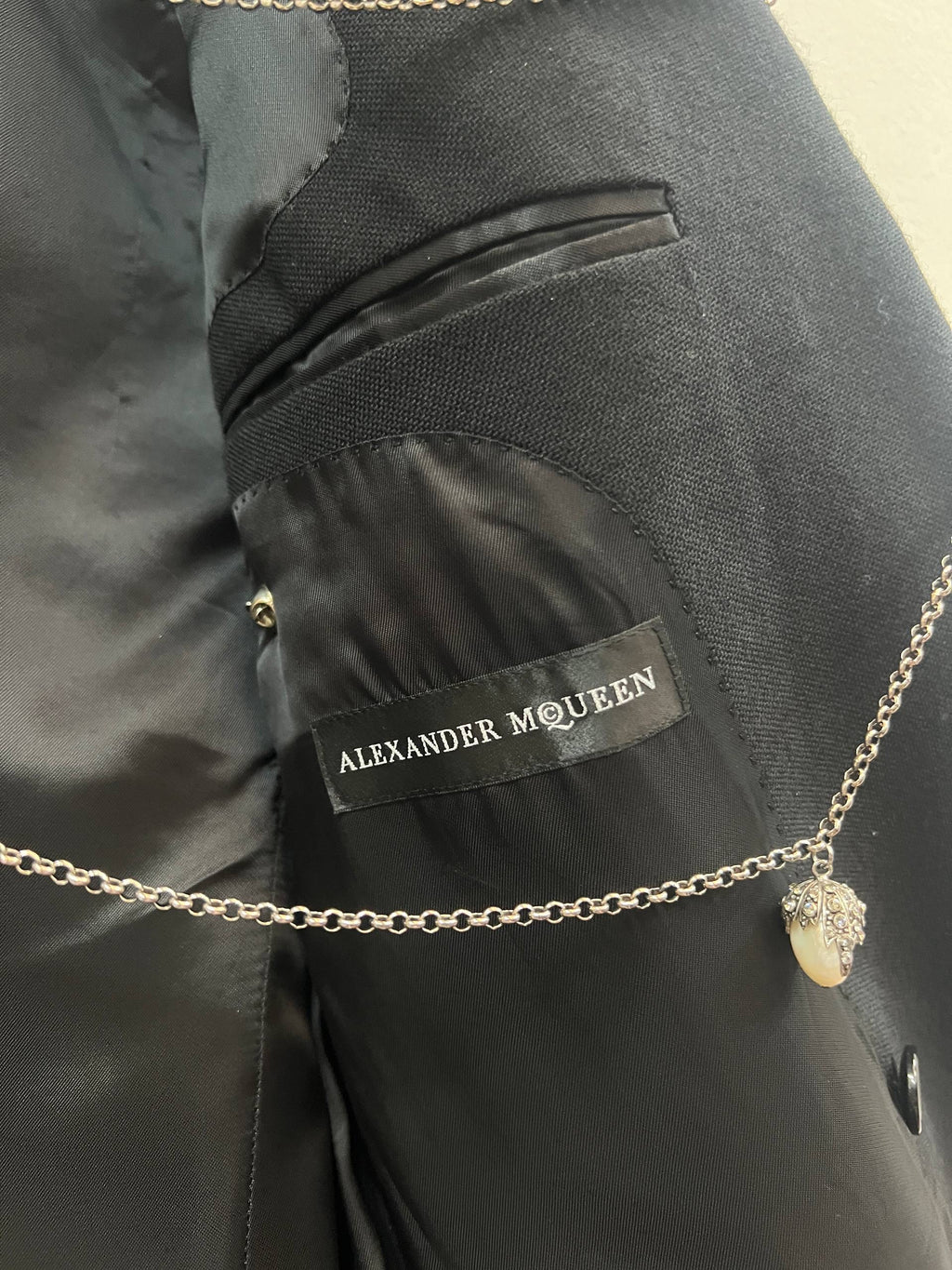 AW16 Alexander McQueen Chain Embellished Wool Blazer