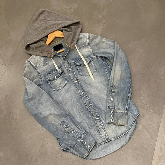 FW05 Number Nine “The High Streets” Runway Denim Hoodie Flannel