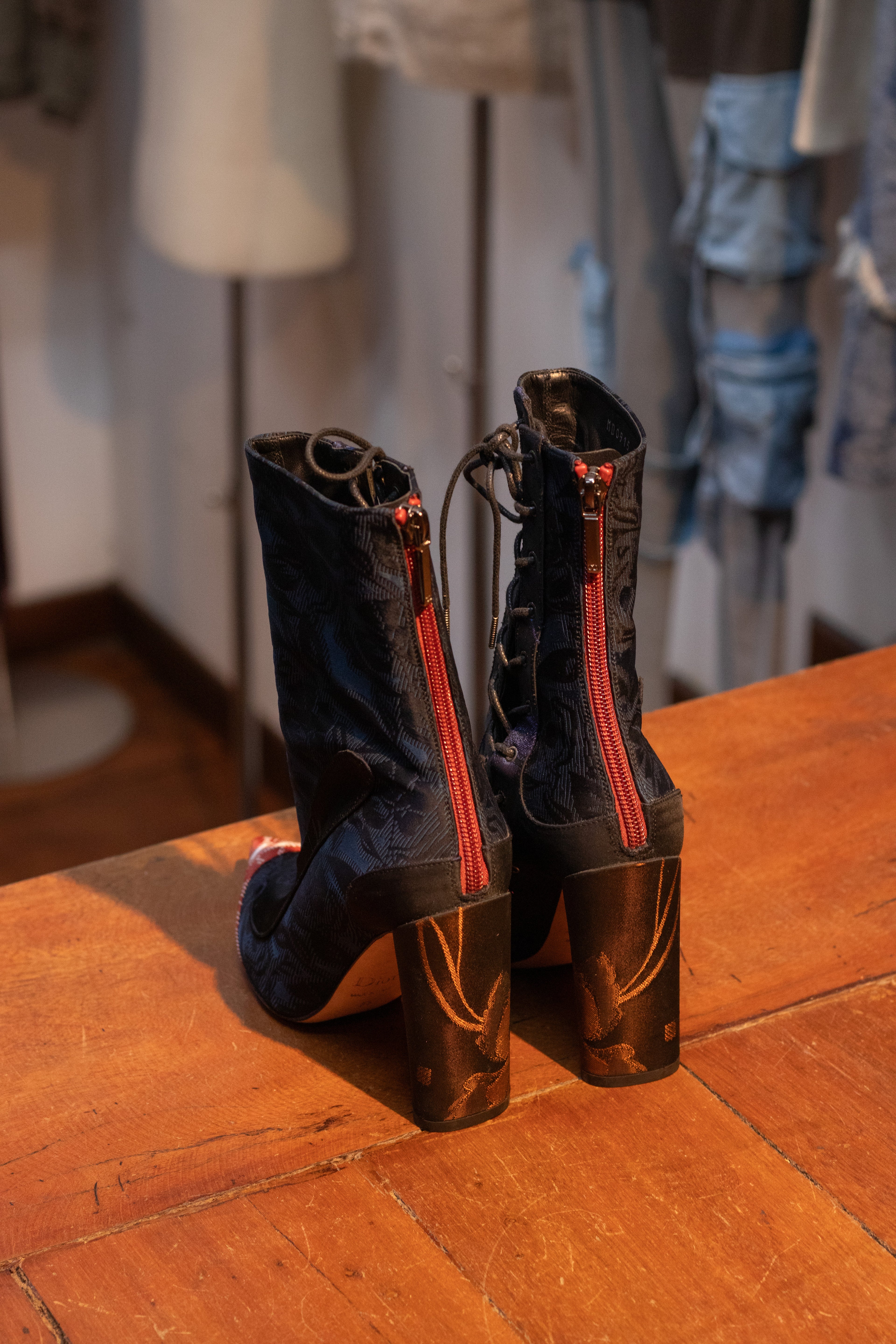 Christian Dior Resort 2016 by Raf Simons Silk Trianon Boots
