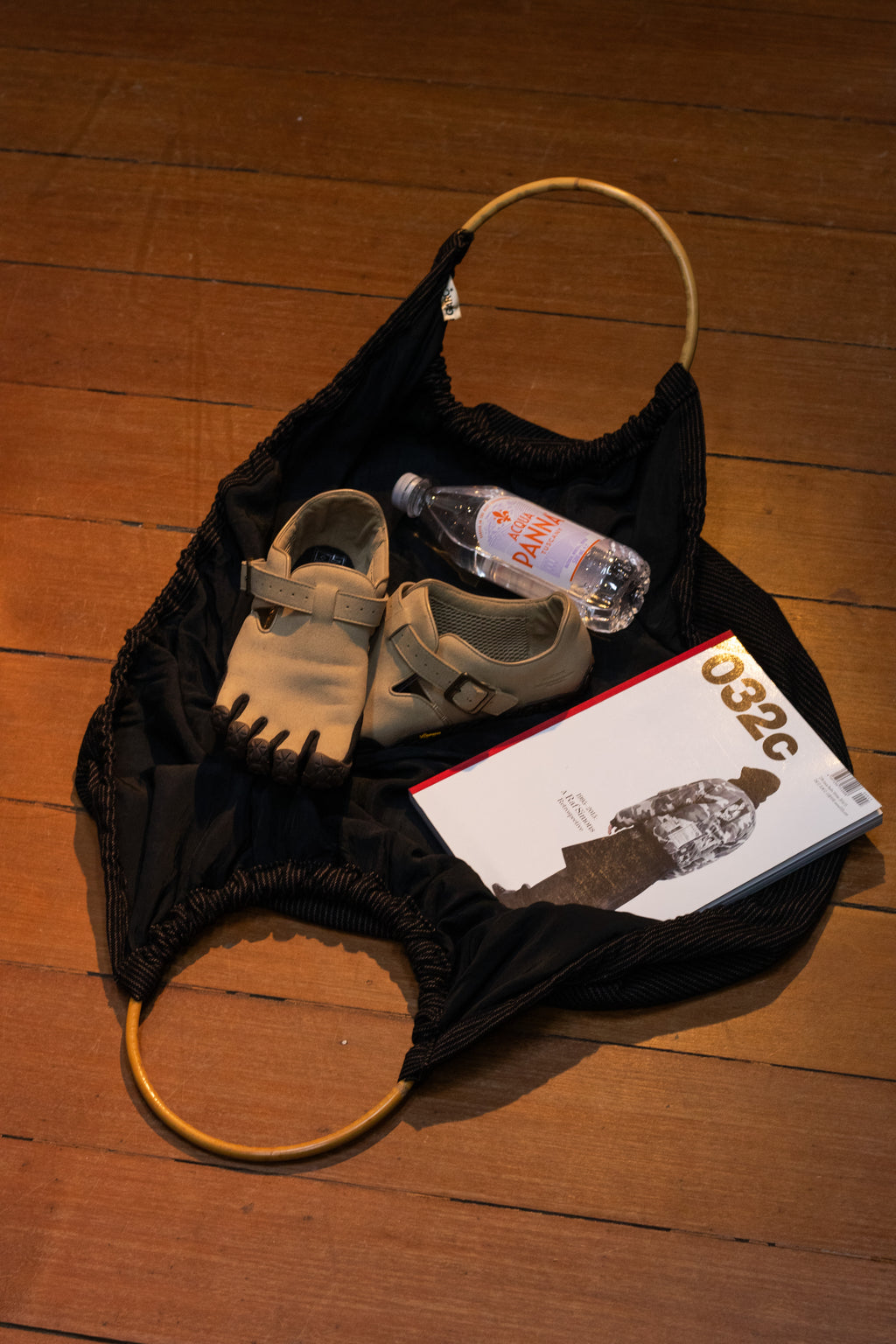 2000s Comme Des Garcons Bamboo Handle Wool Dumpling Bag
