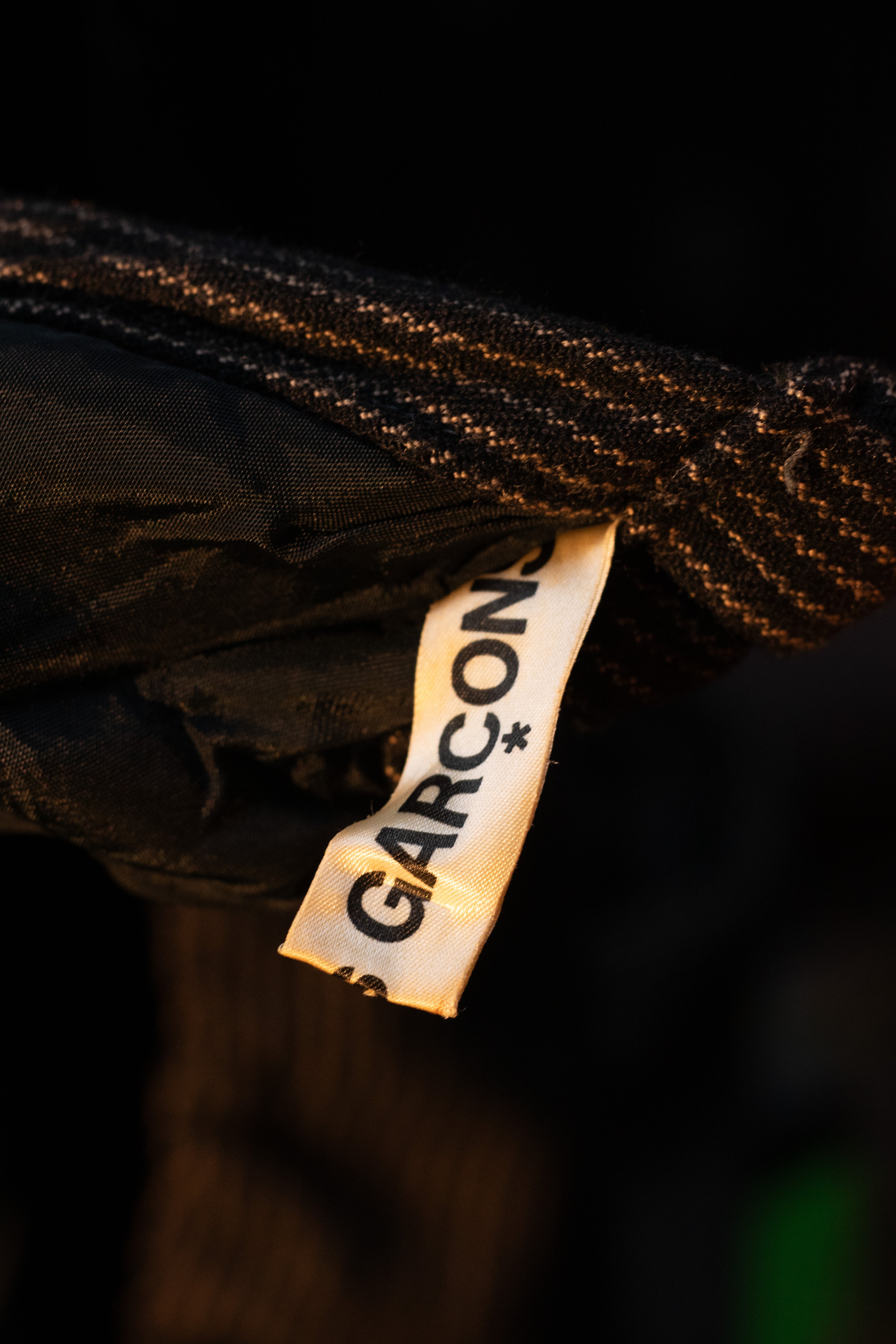2000s Comme Des Garcons Bamboo Handle Wool Dumpling Bag