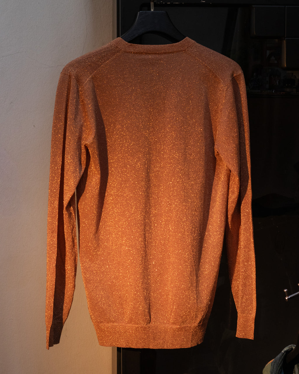 AW11 Prada Metallic Lurex V Neck Glitter Long Sleeve