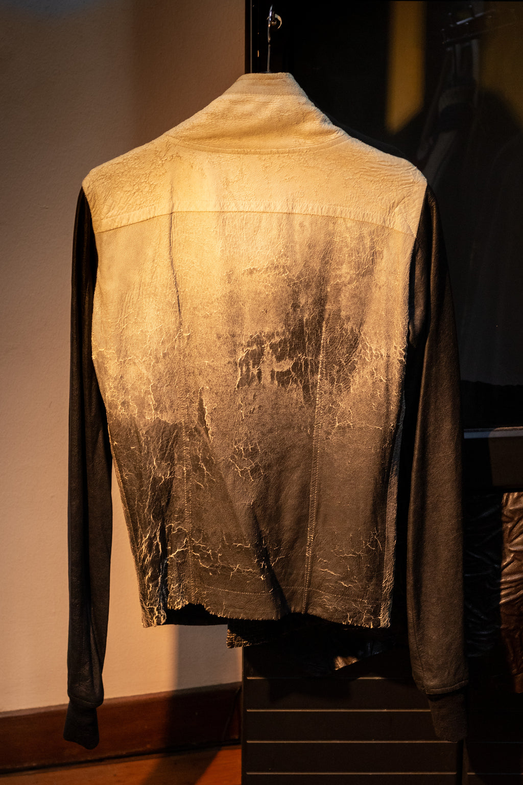 SS09 Rick Owens "Strutter" Funnel Neck Tyvek Gradient Lambskin Jacket