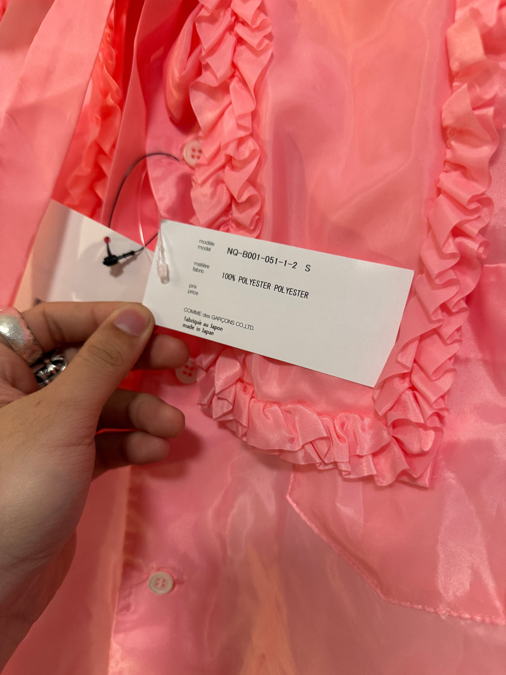SS26 Comme Des Garcons GIRL Taffeta Ruffled Blouse