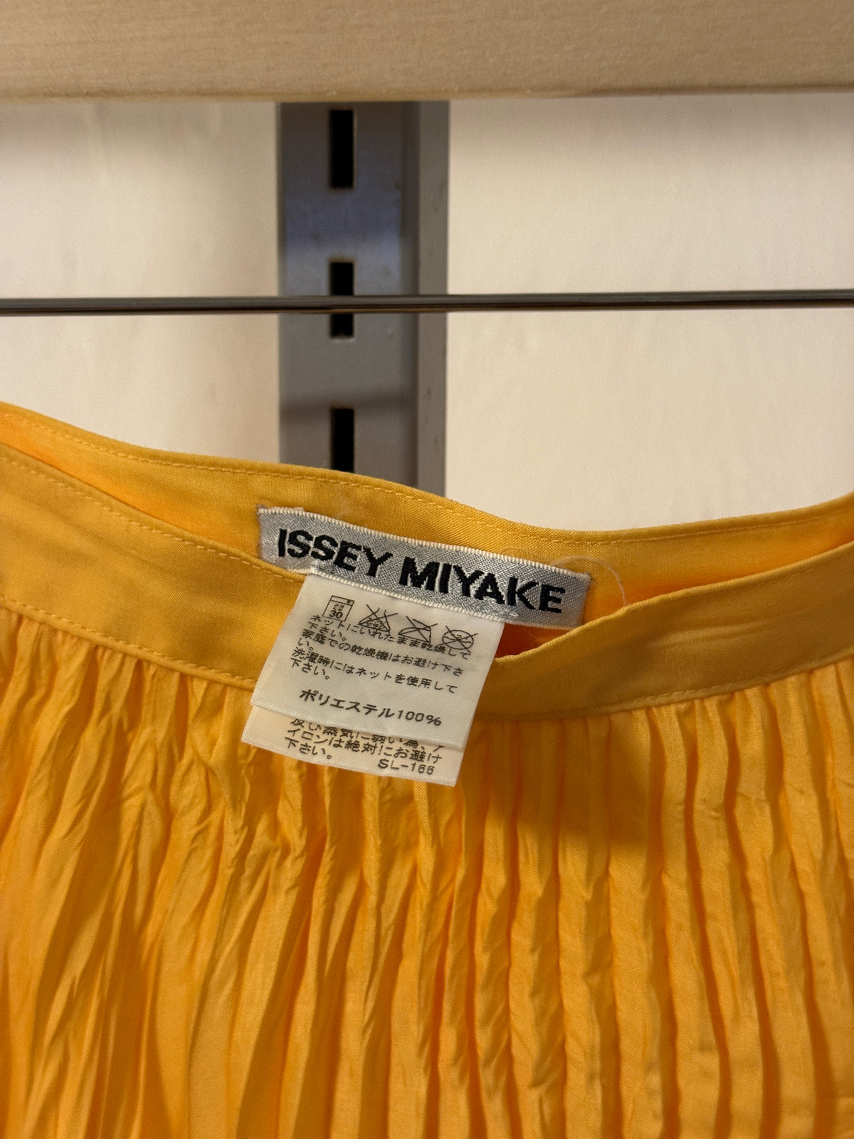 Early 2000s Issey Miyake Yellow Crush Pleat Skirt