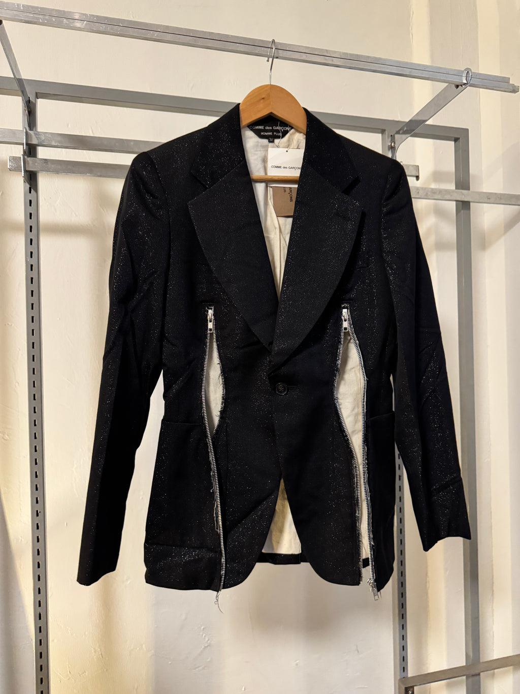 AW14 Comme Des Garcons Homme Plus "Holy" Double Front Zip Glitter Jacket