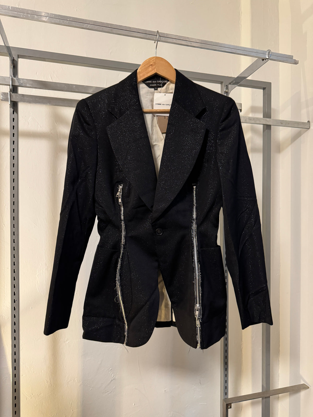 AW14 Comme Des Garcons Homme Plus "Holy" Double Front Zip Glitter Jacket