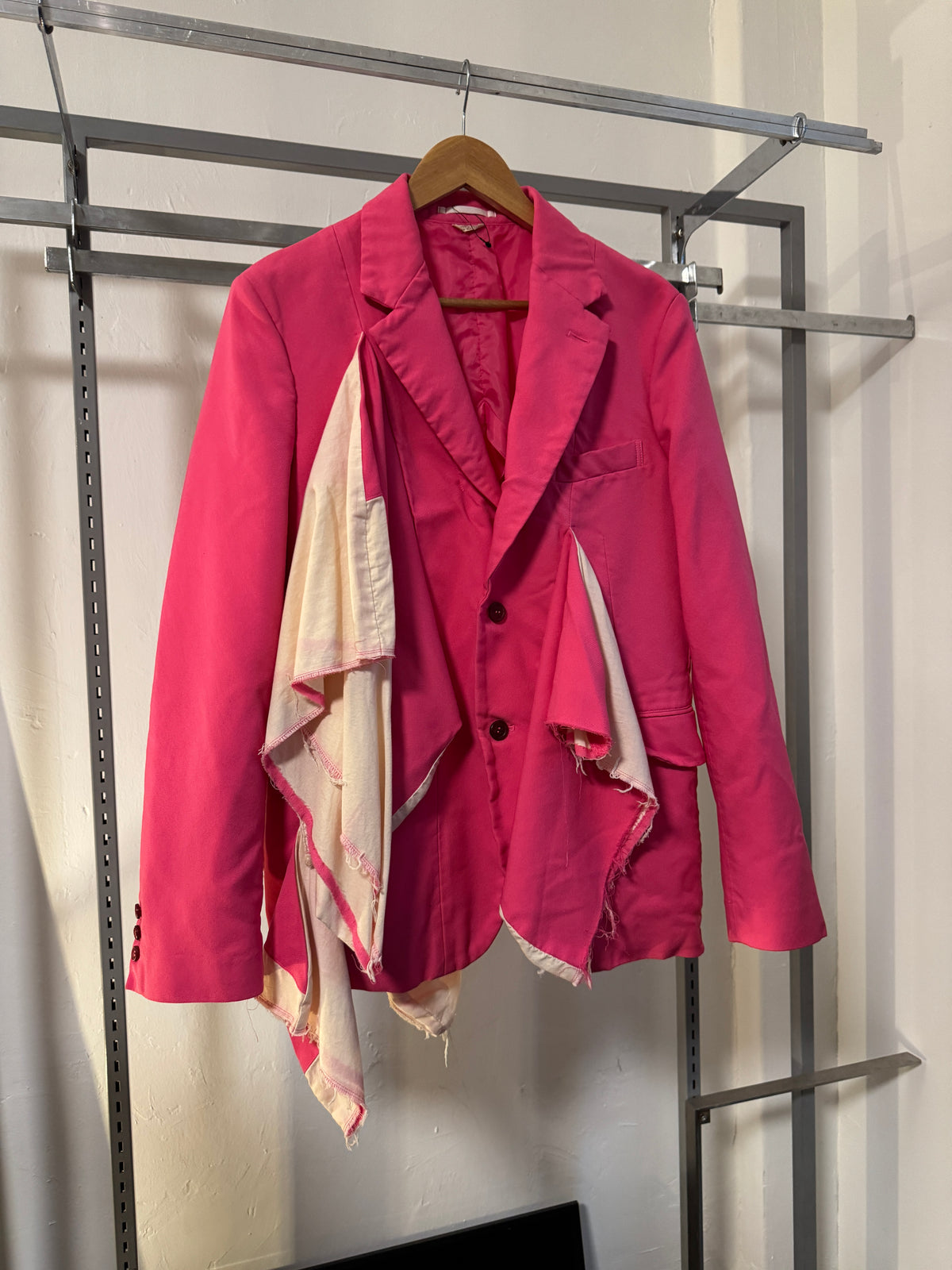 SS25 Comme Des Garcons Homme Plus "The Hope Of Light" Pink Draped Jacket
