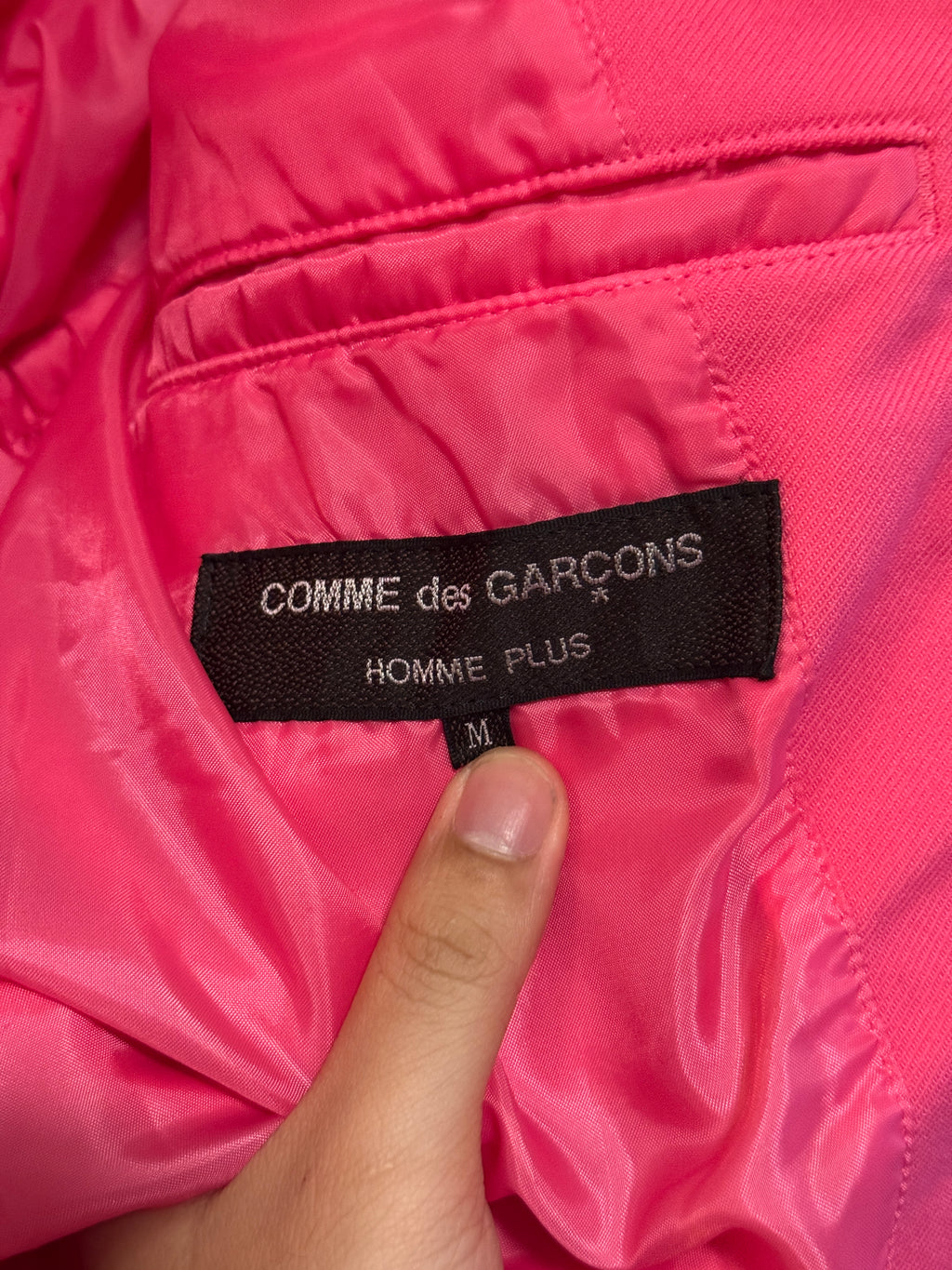 SS25 Comme Des Garcons Homme Plus "The Hope Of Light" Pink Draped Jacket