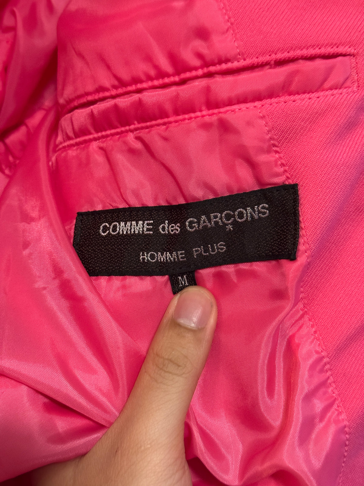 SS25 Comme Des Garcons Homme Plus "The Hope Of Light" Pink Draped Jacket