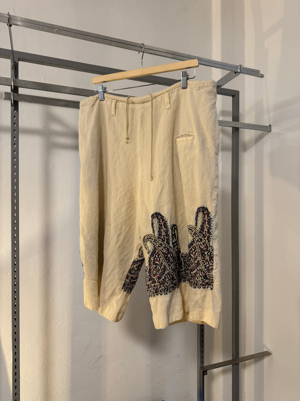 AW14 Y’s Floral Embroidered Wool Shorts