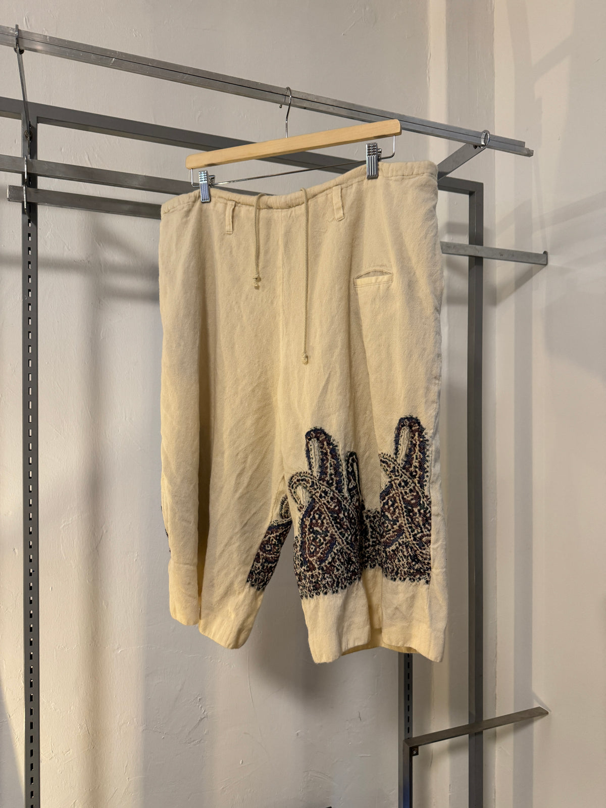 AW14 Y’s Floral Embroidered Wool Shorts