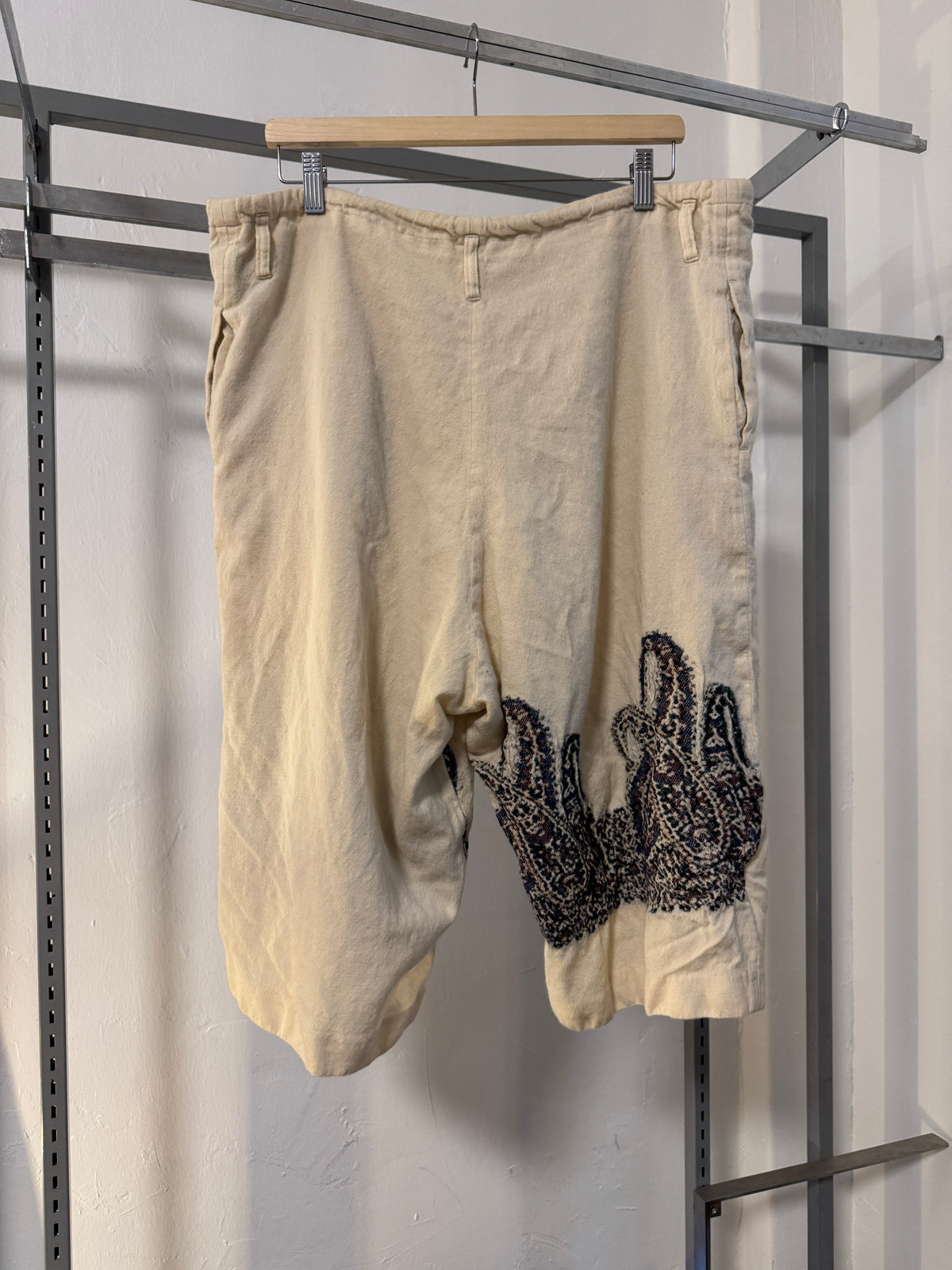AW14 Y’s Floral Embroidered Wool Shorts