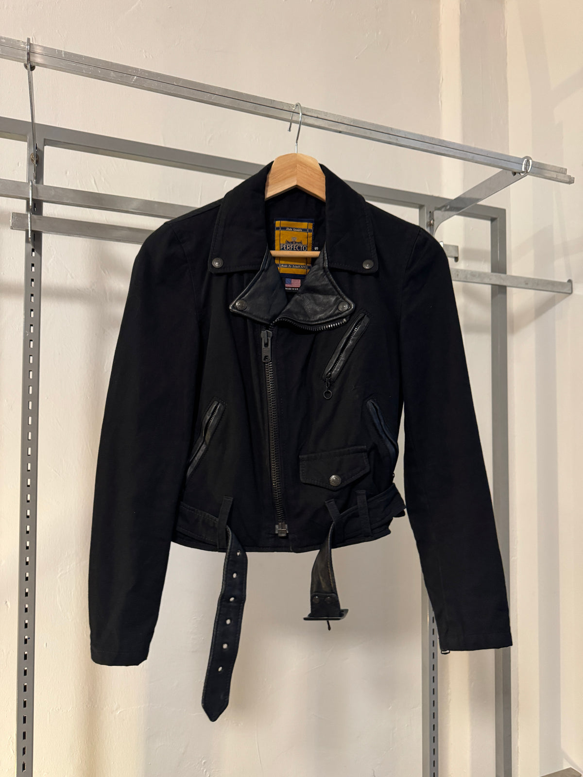 SS13 Y's x Schott NYC Lambskin Perfecto Cropped Double Rider Jacket