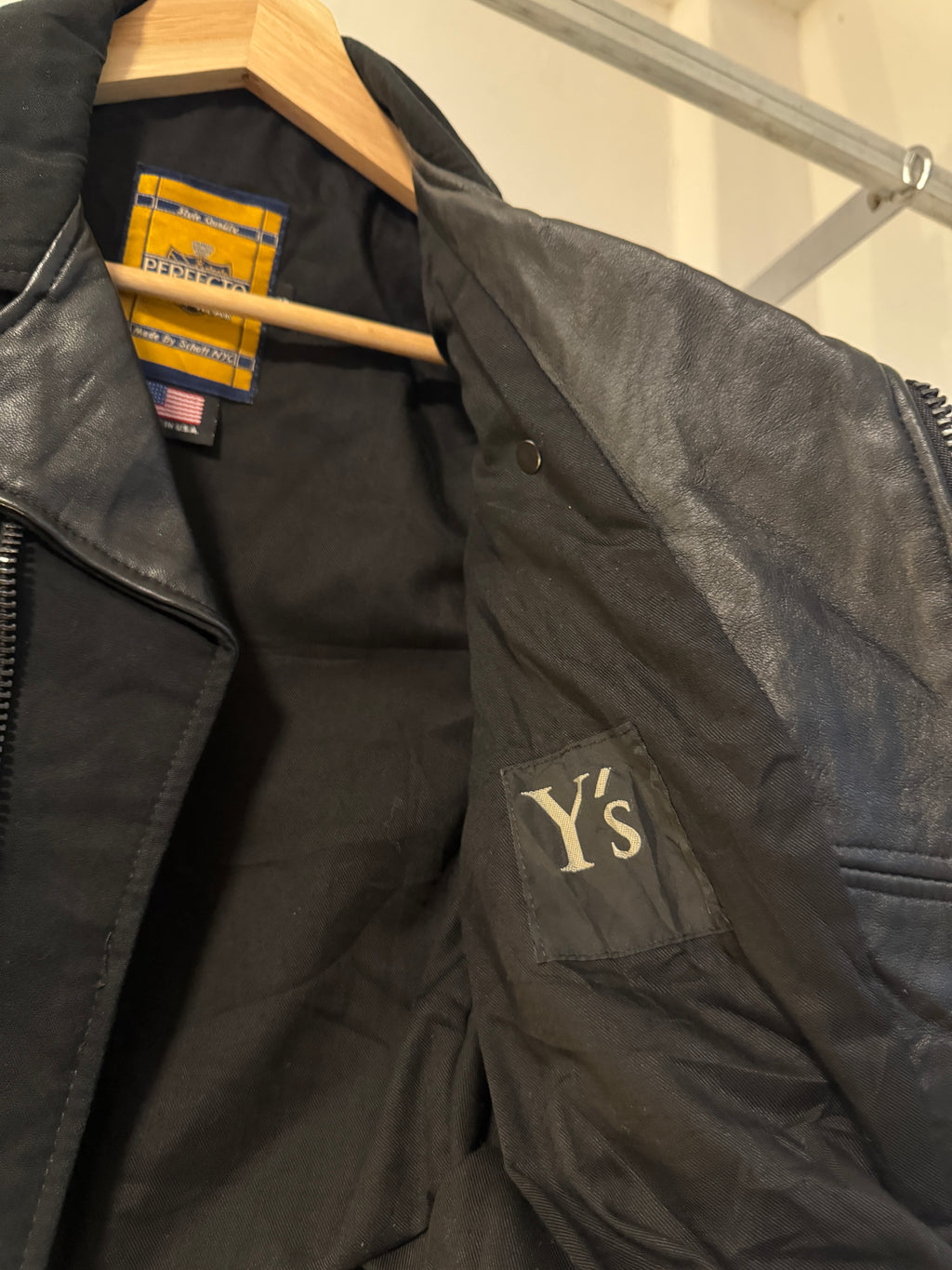 SS13 Y's x Schott NYC Lambskin Perfecto Cropped Double Rider Jacket