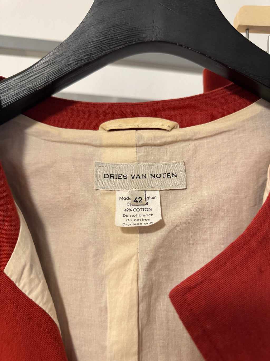 90s Dries Van Noten Red Linen Cotton Set