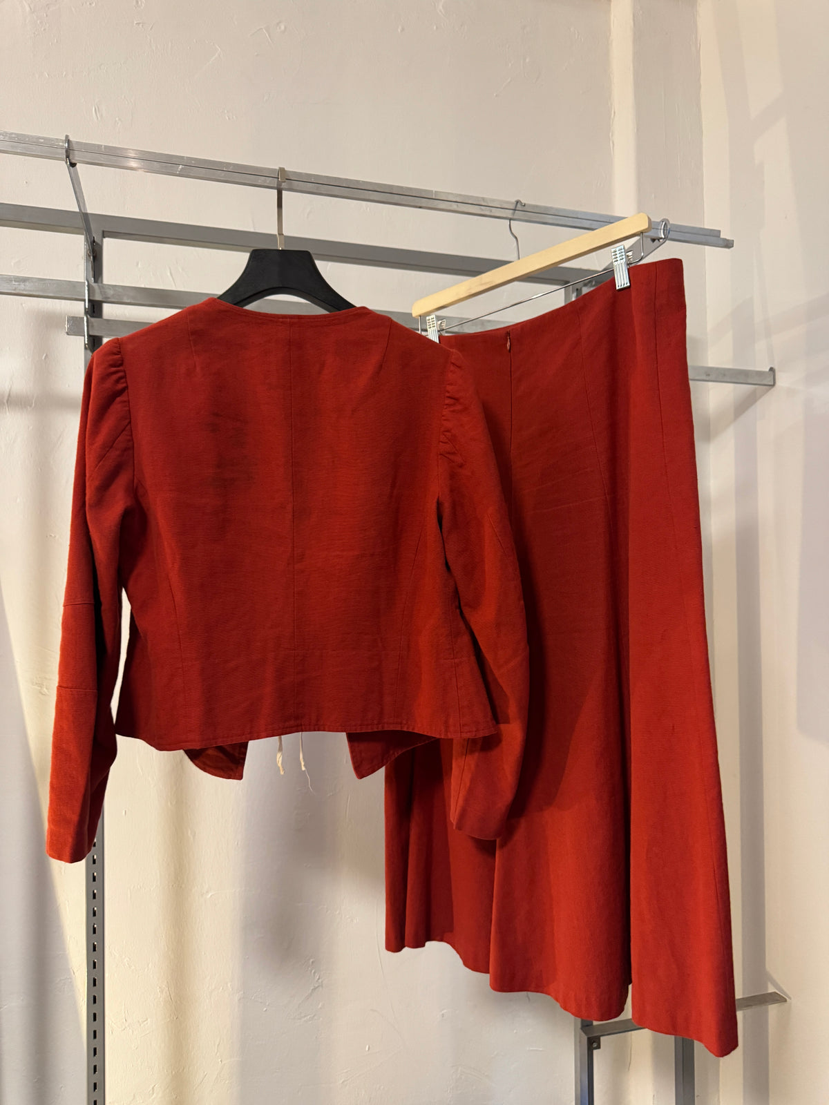 90s Dries Van Noten Red Linen Cotton Set