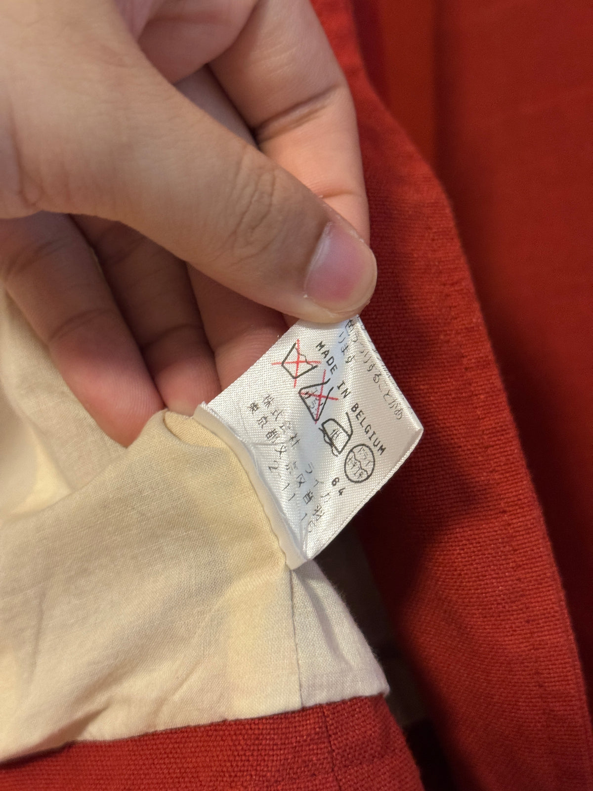 90s Dries Van Noten Red Linen Cotton Set