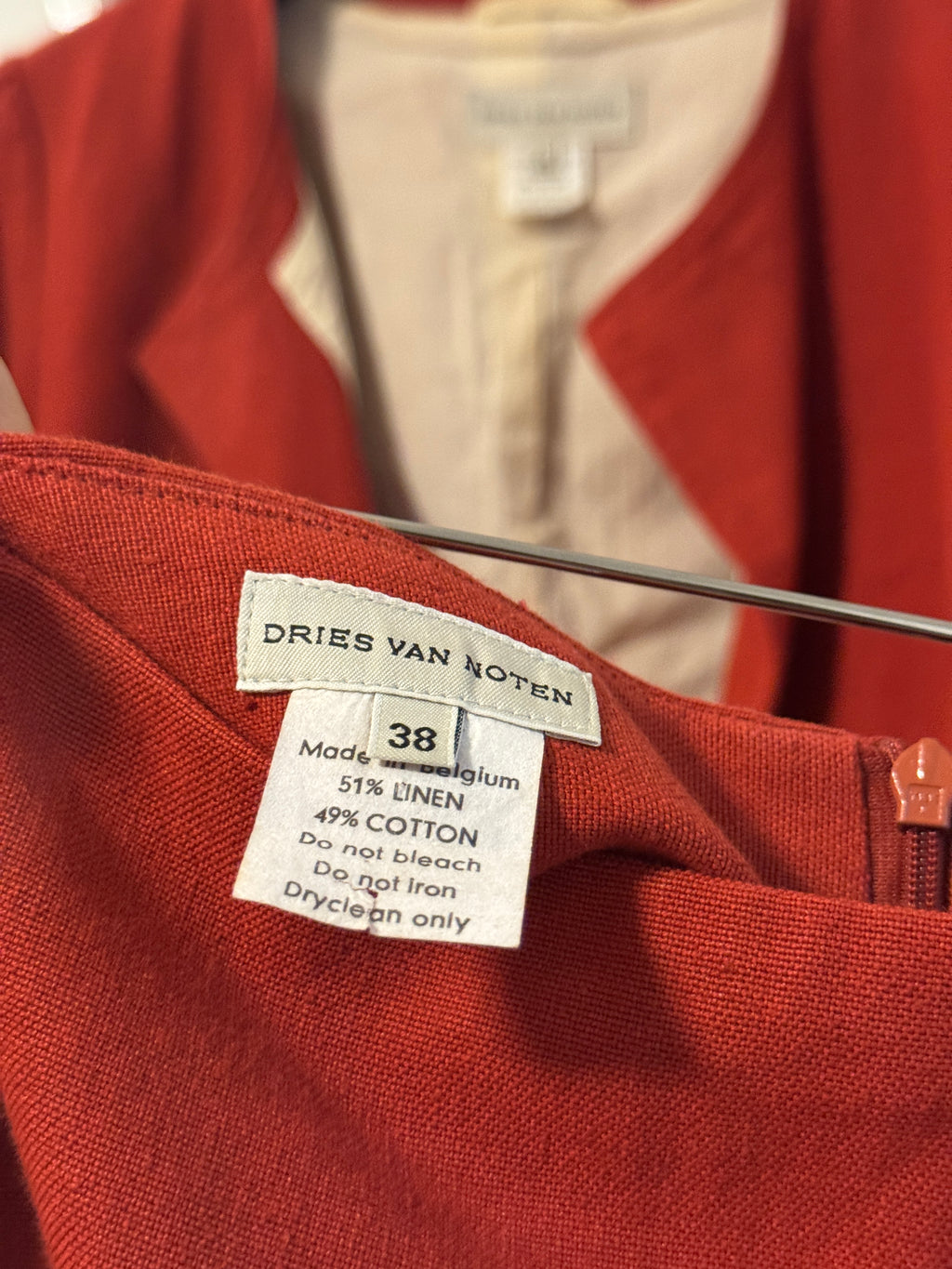 90s Dries Van Noten Red Linen Cotton Set