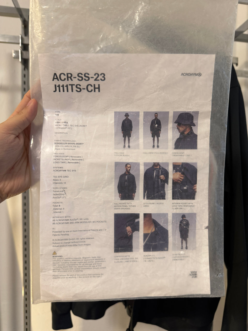 SS23 Acronym J111TS-CH Generation 1 Micro Twill Tec Sys Jacket