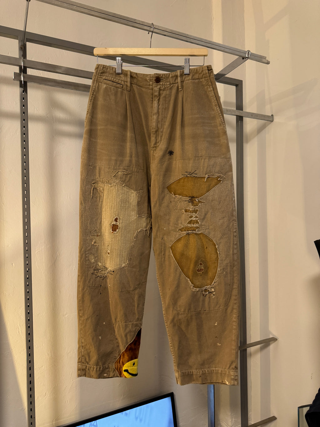 Kapital Kountry Brown Karagi High Waist Nim Pants (Lumberjack Damage)