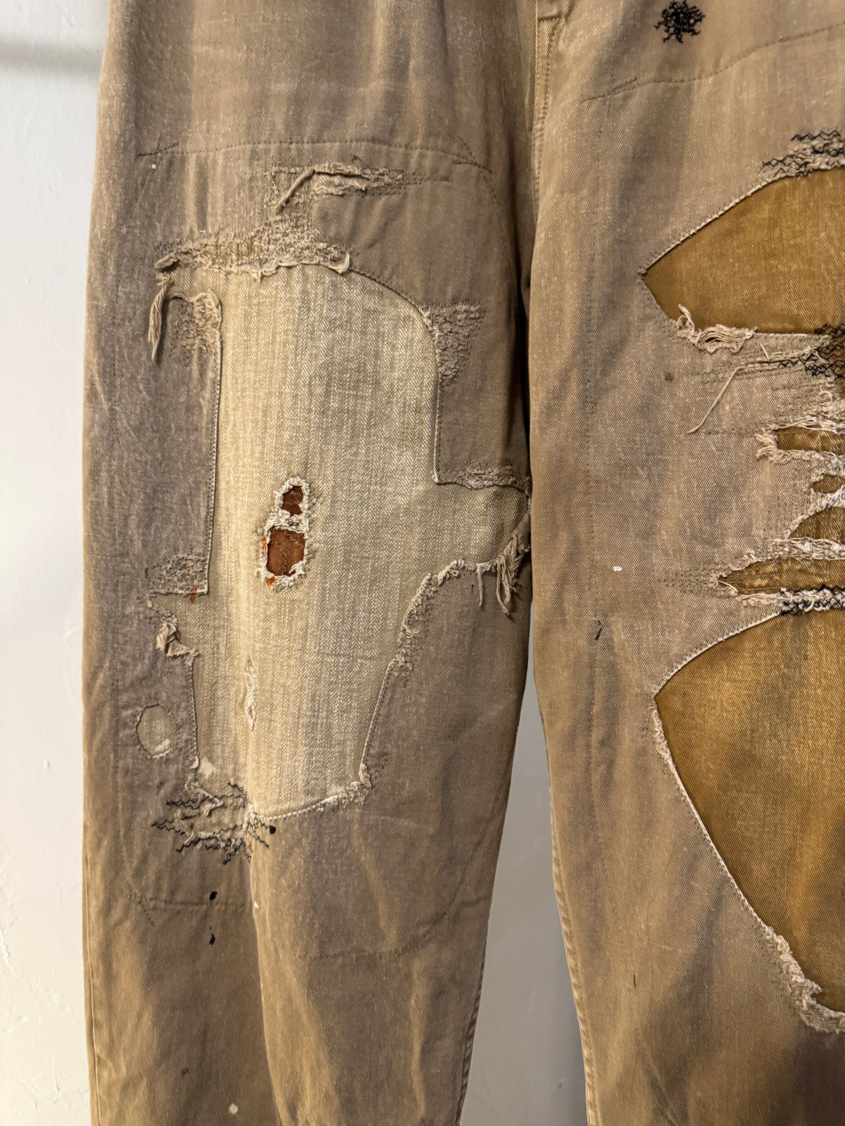 Kapital Kountry Brown Karagi High Waist Nim Pants (Lumberjack Damage)