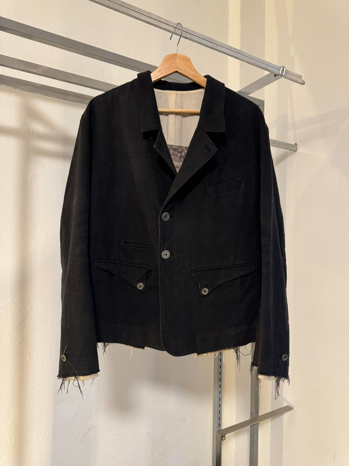 AW22 Forgotten Materials by Professor.E Raw Hem Jacket