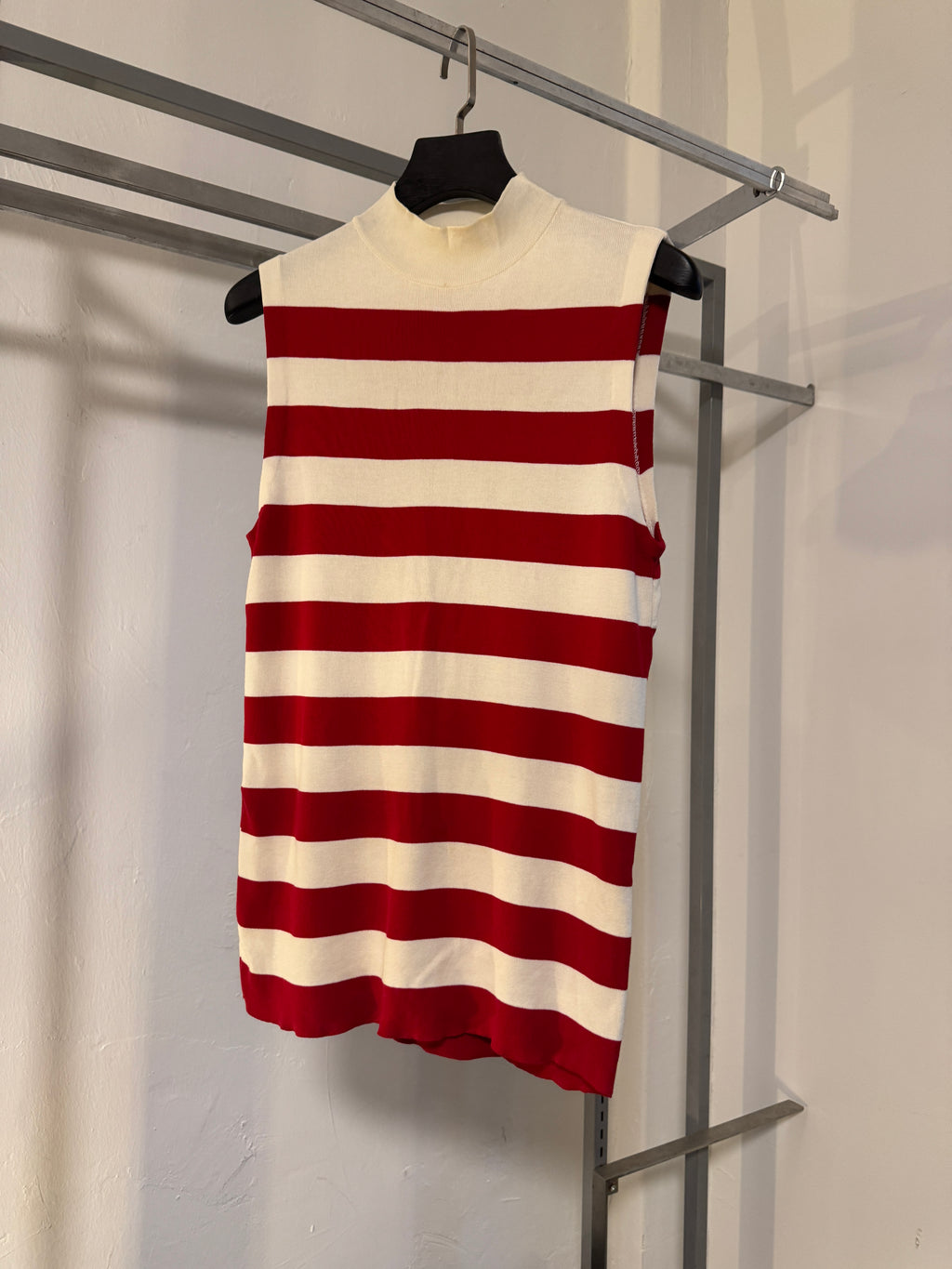 SS03 JPG Jeans Breton Stripes "Male Female" Mockneck Sleeveless Shirt