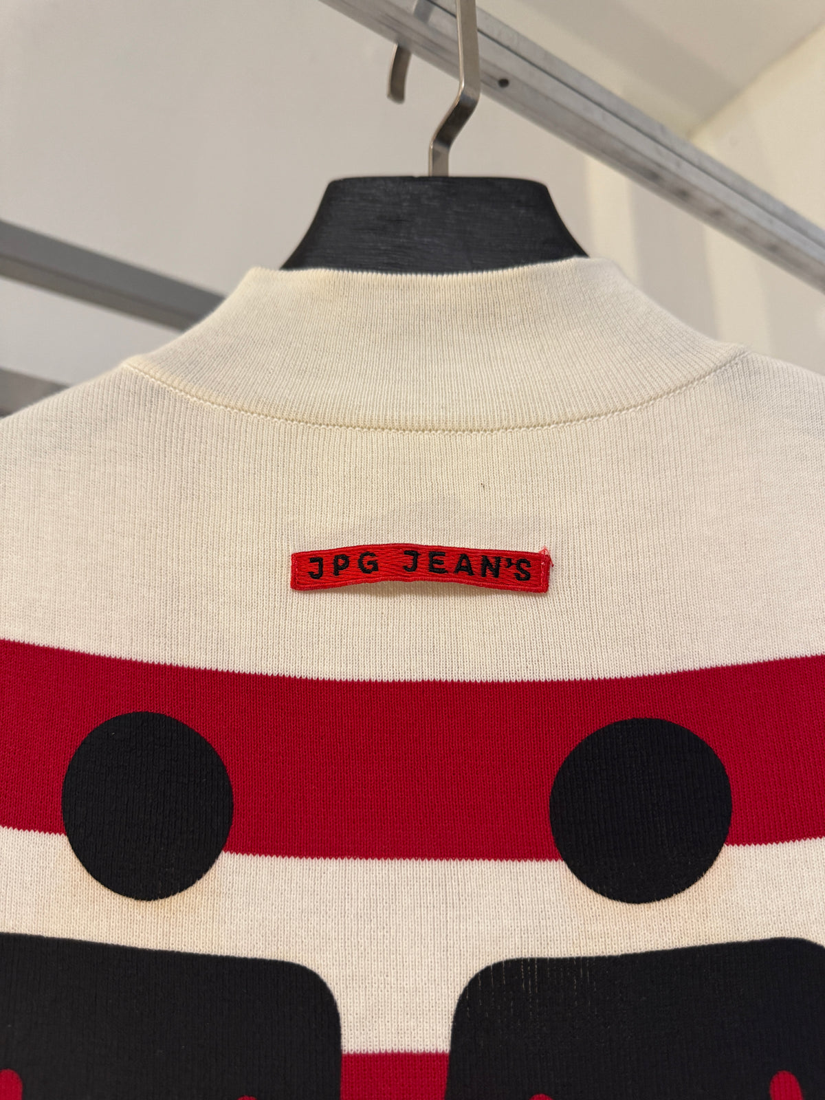 SS03 JPG Jeans Breton Stripes "Male Female" Mockneck Sleeveless Shirt