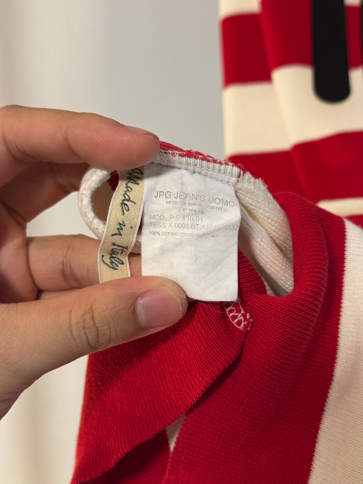 SS03 JPG Jeans Breton Stripes "Male Female" Mockneck Sleeveless Shirt