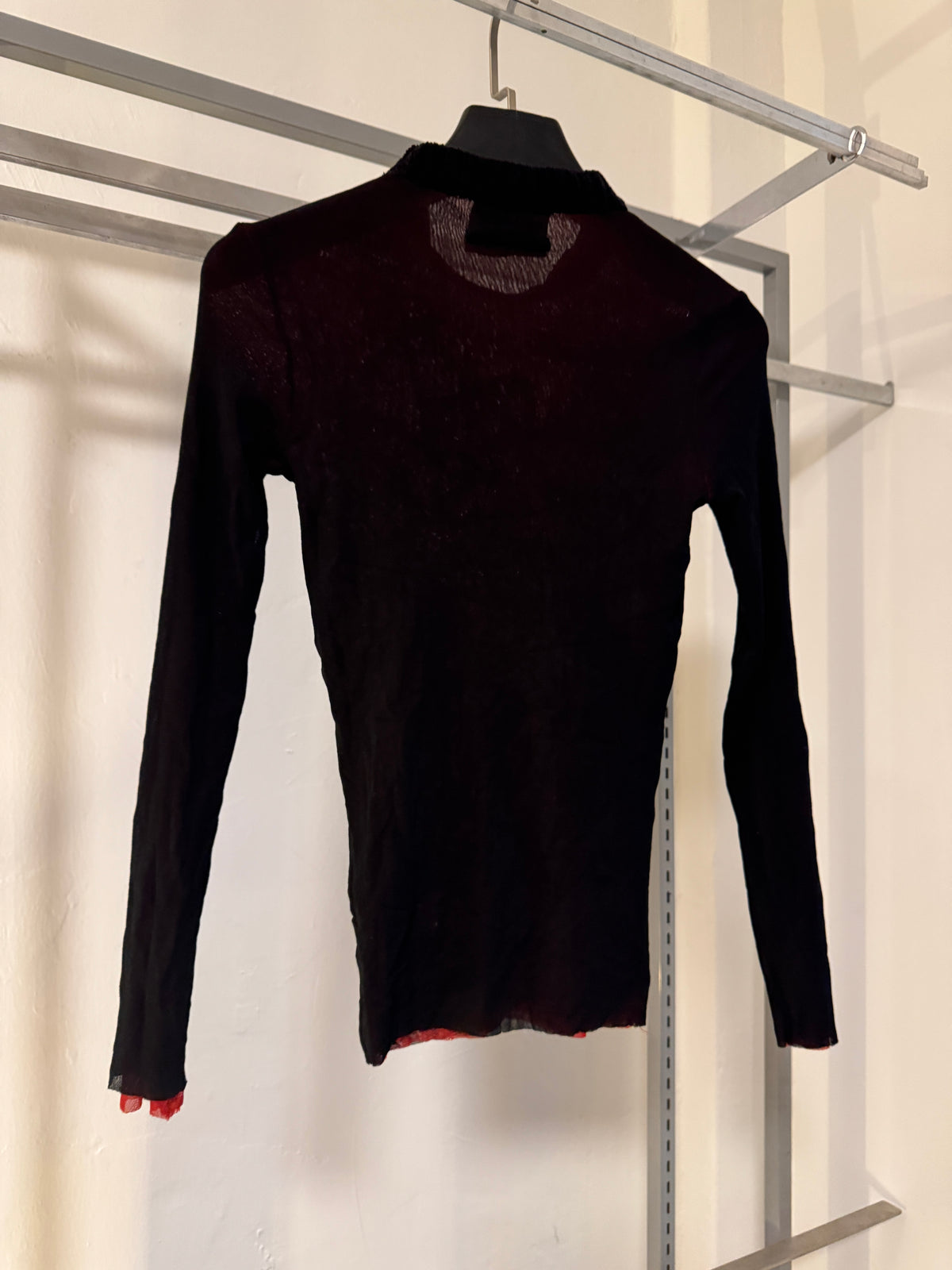 90s Jean Paul Gaultier Maille Signature Double Layer Mesh Long Sleeve Top