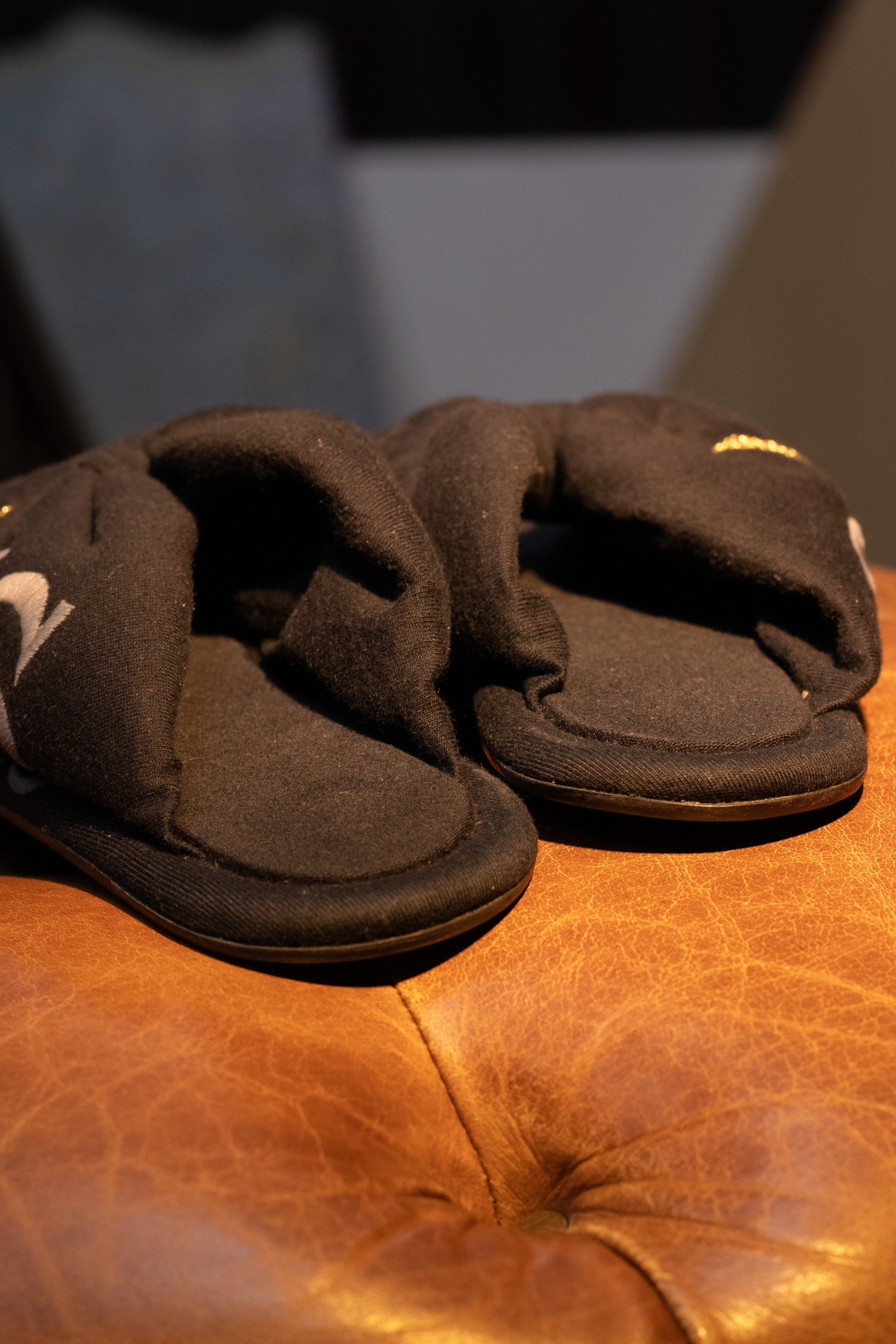 SHOW SAMPLE Winter 19 Balenciaga "Paris" Embroidered Eiffel Tower Drapy Sandals