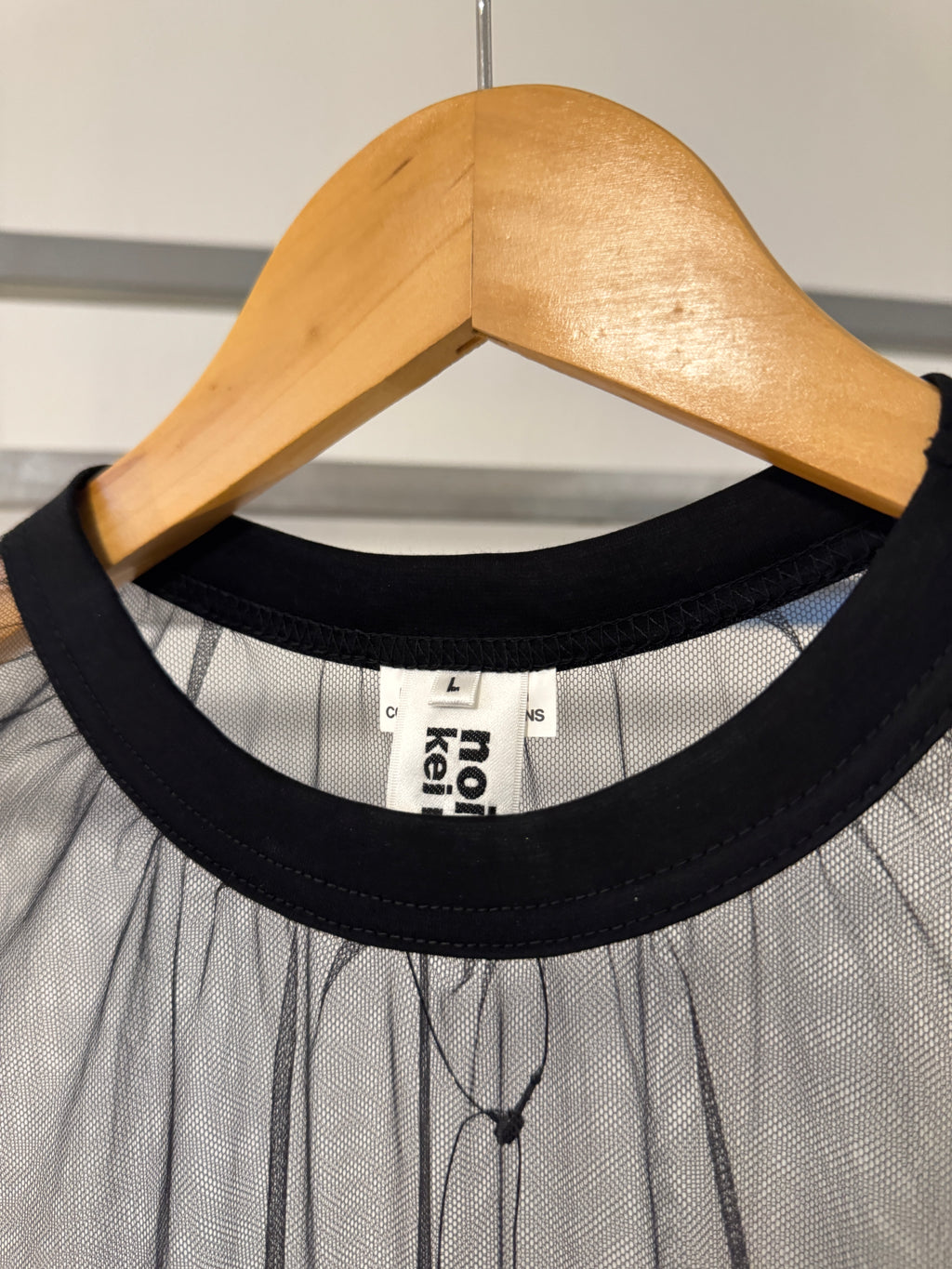 SS25 Noir Kei Ninomiya Ruched Mesh Top