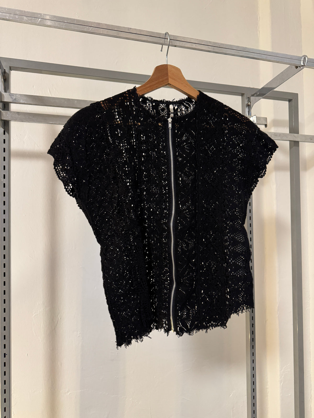 SS02 Tricot Comme Des Garcons Lace Mesh Zip Shirt