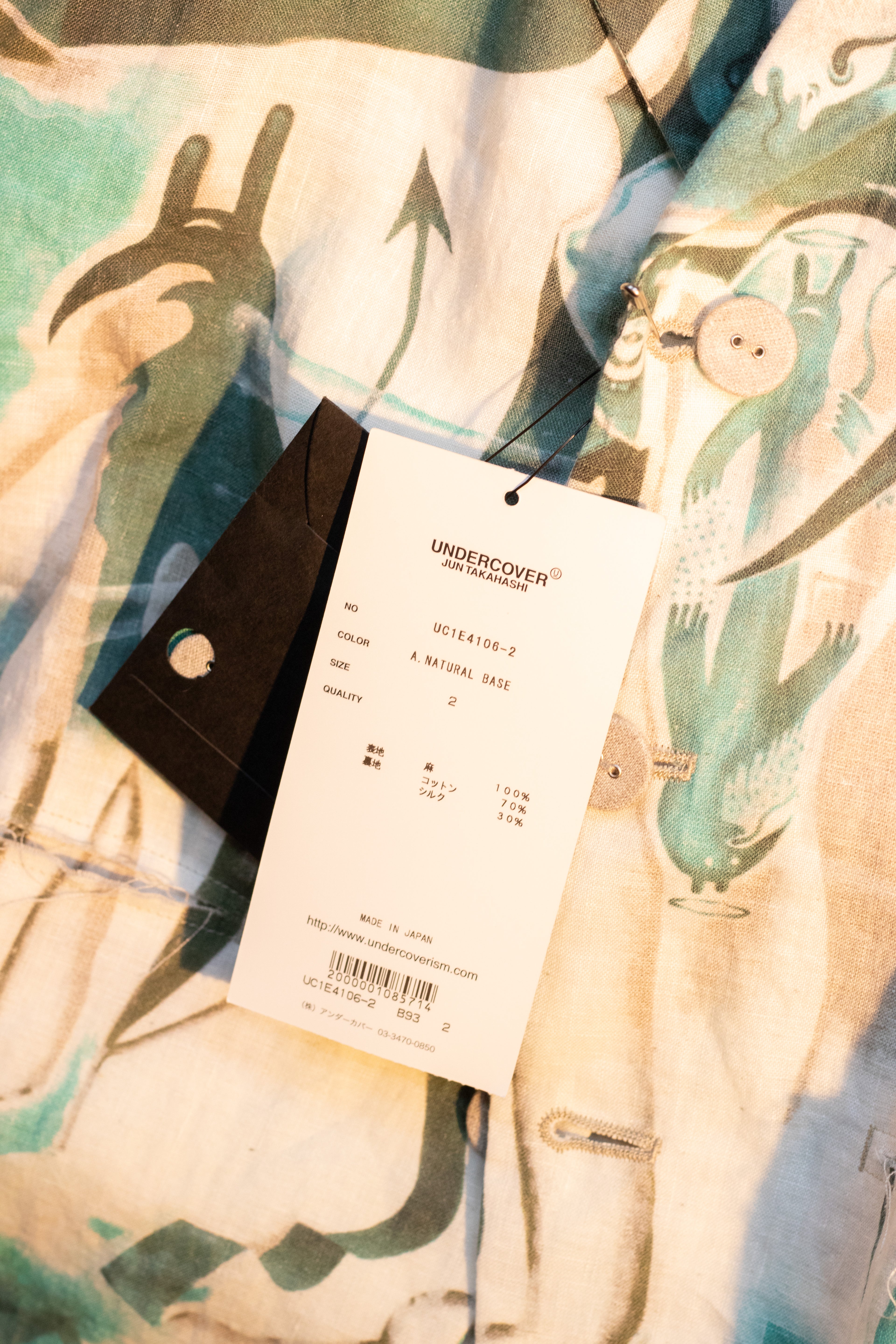 SS25 Undercover "Lost Cloud" Painted Linen Cropped Jacket