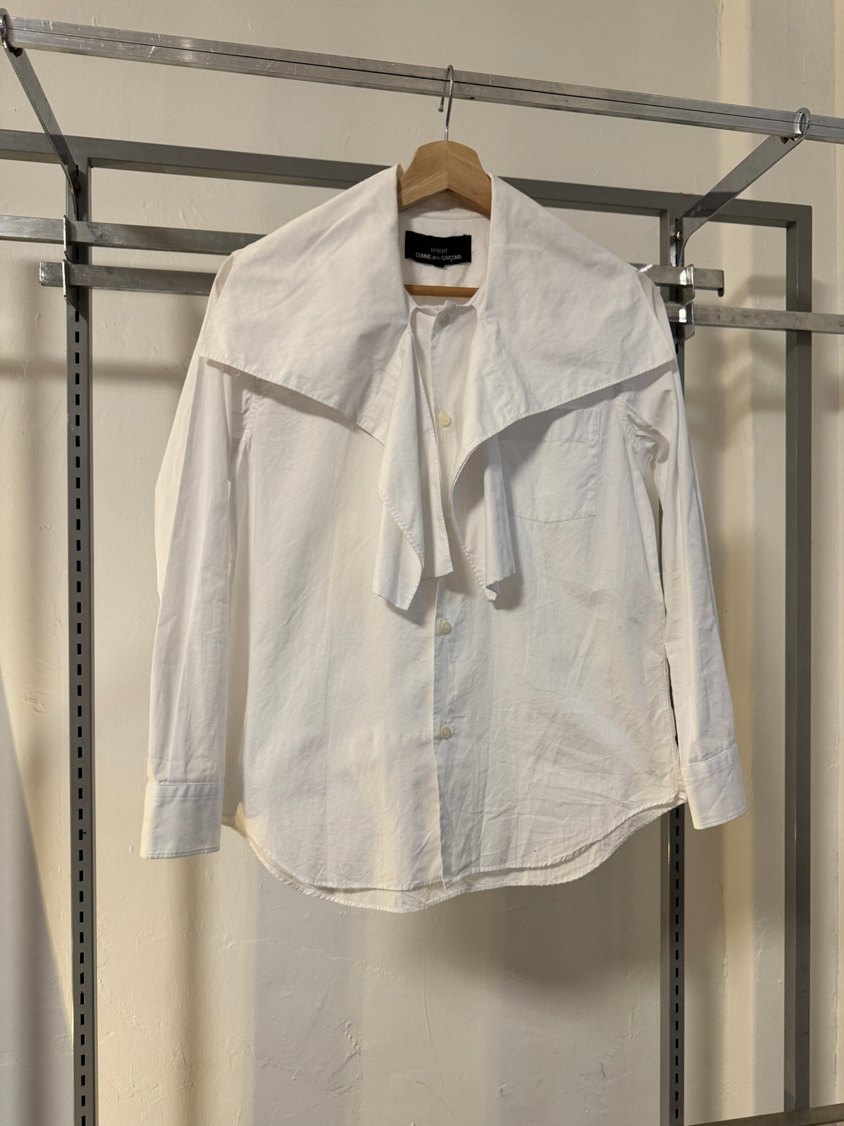 AW19 Tricot Comme Des Garcons Oversized Collar Bow Tie Shirt