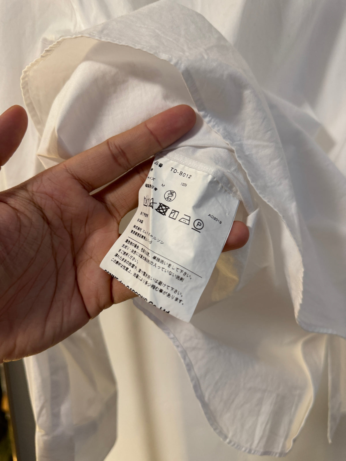 AW19 Tricot Comme Des Garcons Oversized Collar Bow Tie Shirt