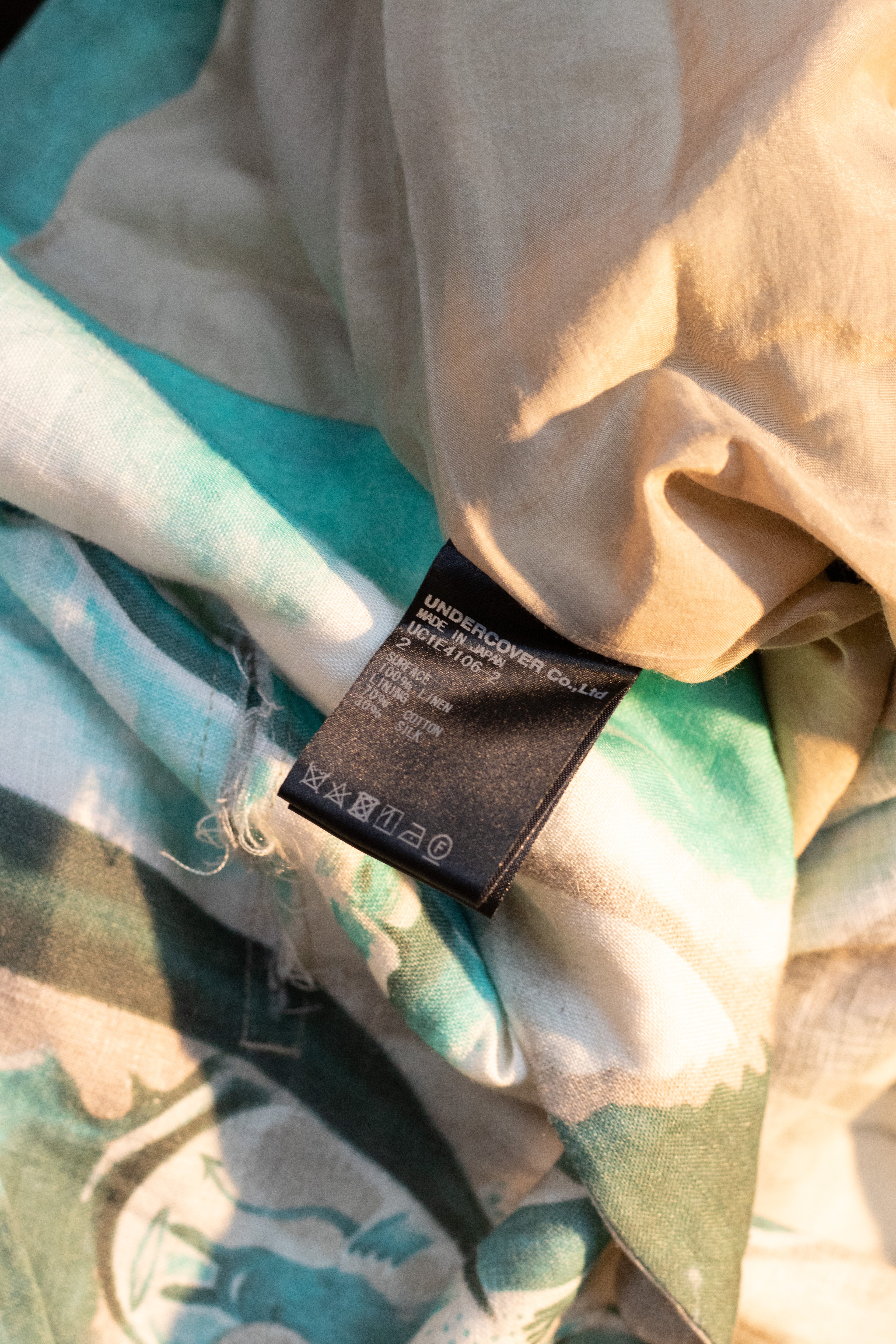 SS25 Undercover "Lost Cloud" Painted Linen Cropped Jacket