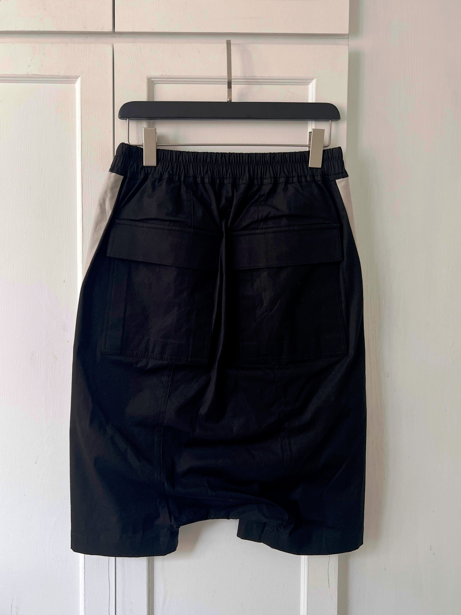 SS19 Rick Owens "Babel" Waxed Panel Pod Shorts